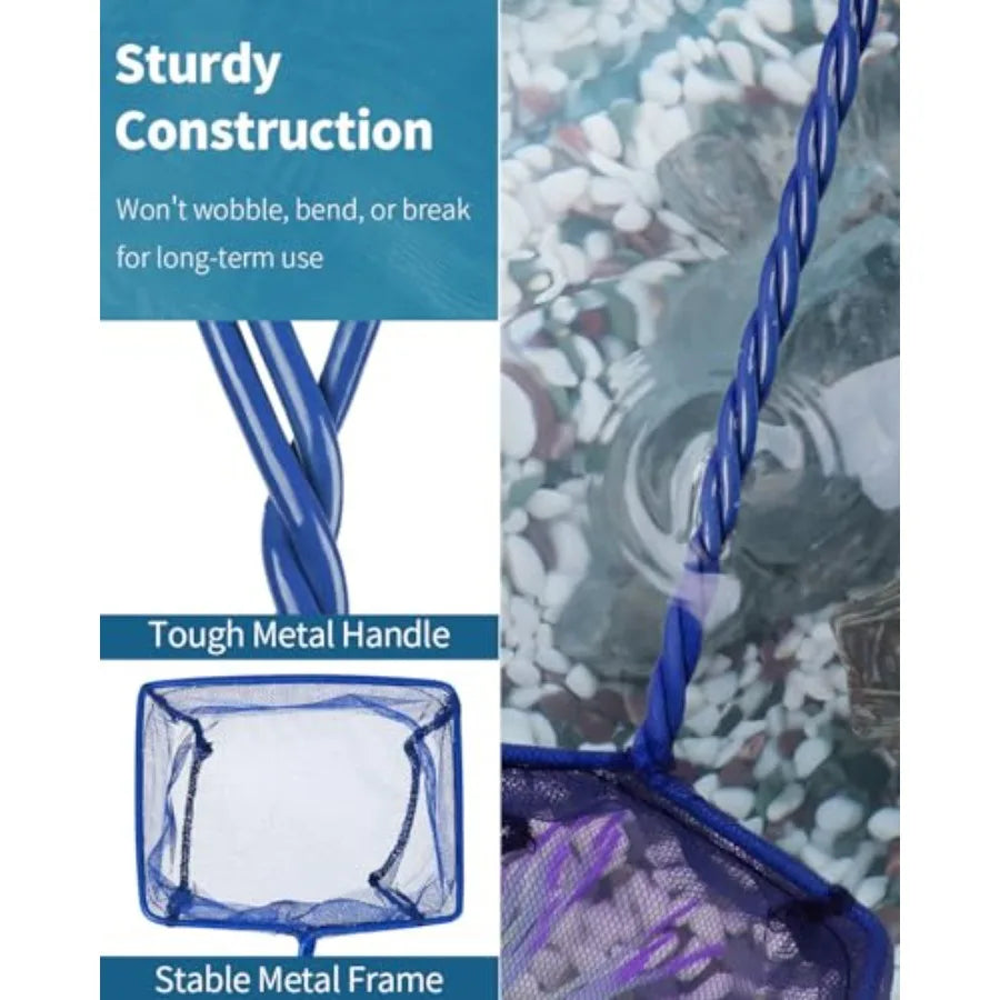 Fish Tank Net With Braided Metal Handle And Nylon Mesh