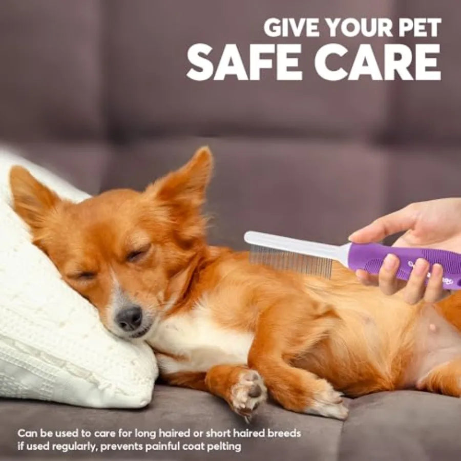 Grooming Comb For Dogs And Cats With Detangling Stainless Teeth