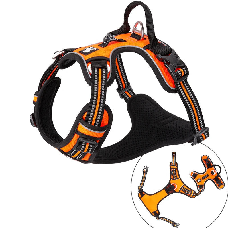 Winhyepet Reflective Training Dog Harness Nylon Padding Vest