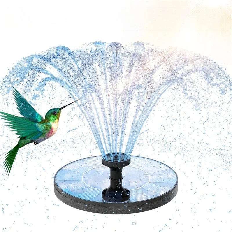 Outdoor Solar Fountain Pump With 6 Nozzles For Bird Bath