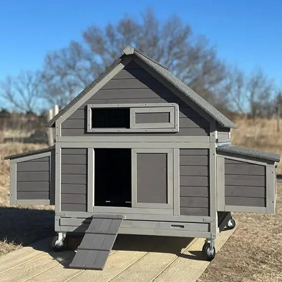 TANGXU Mobile Chicken Coop On Wheels Weatherproof Hen House