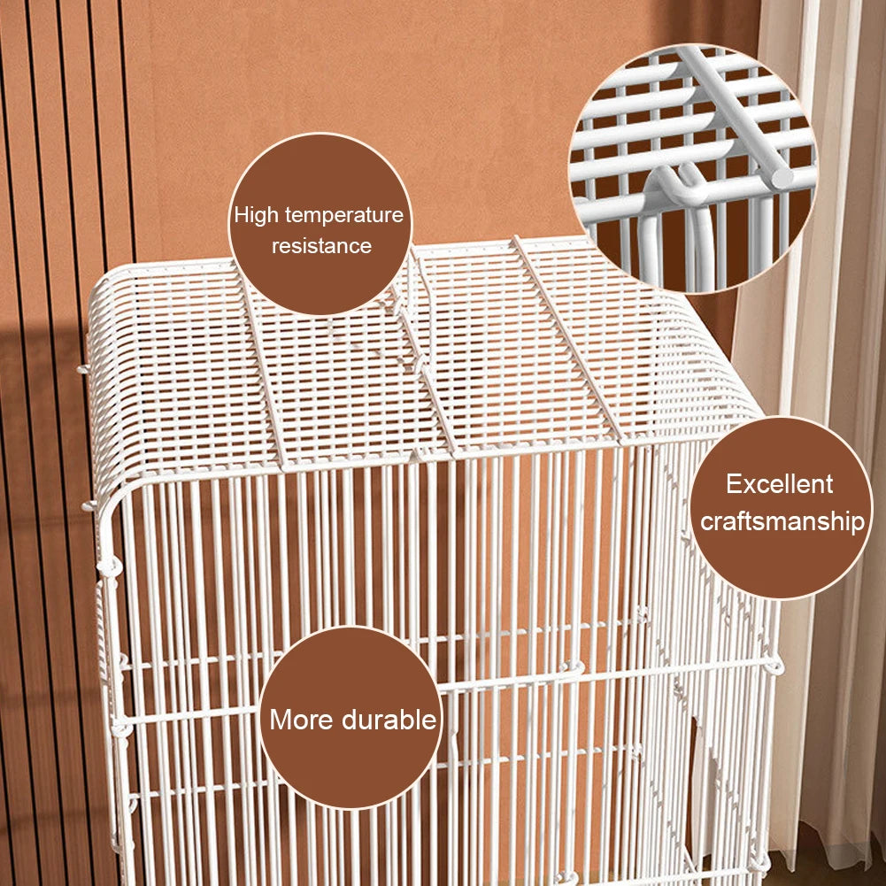 Wrought Iron Bird Cage Parrot Carrier Removable Tray
