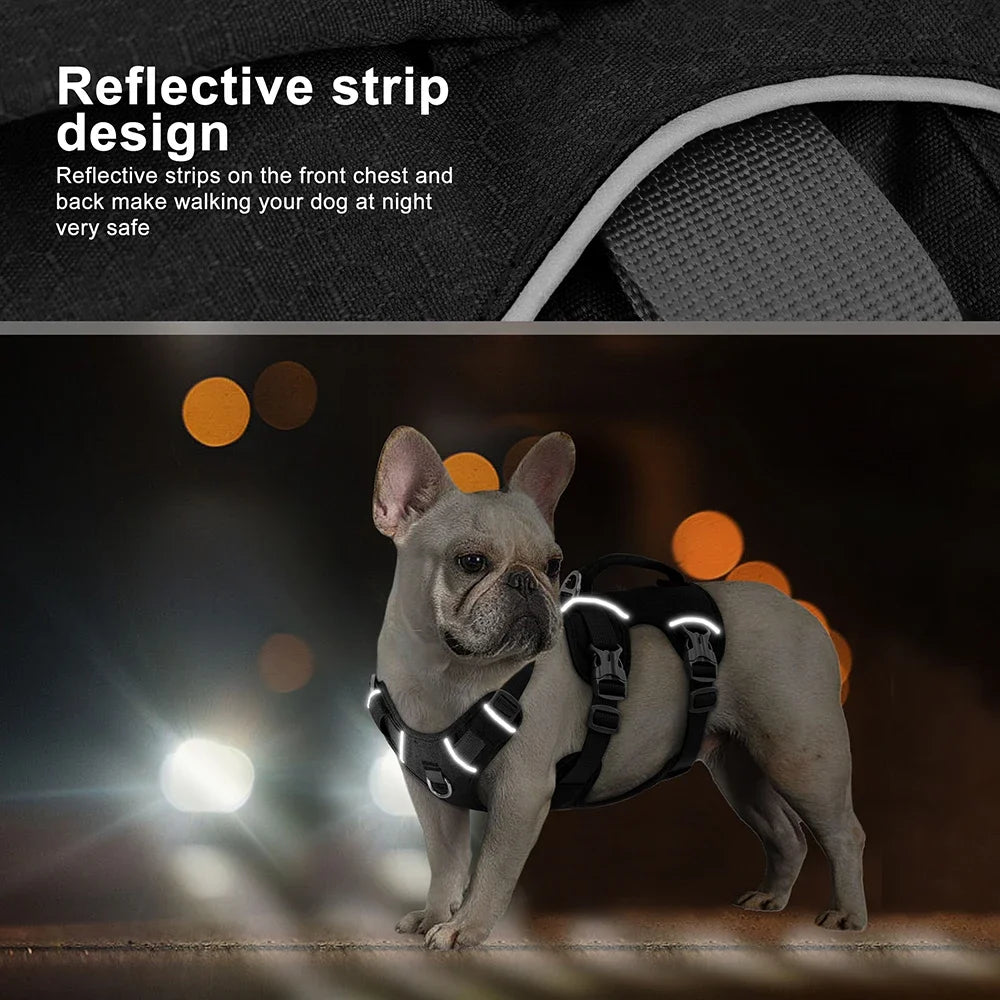Reflective Nylon Dog Harness With Handle Adjustable Vest