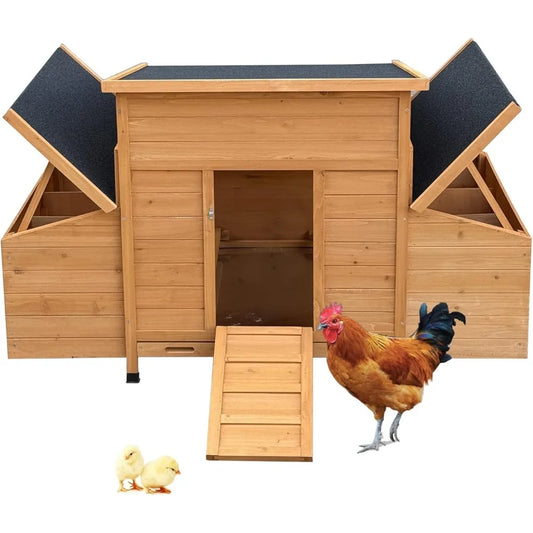 XMSJ Wooden Chicken Coop with Six Nesting Boxes Outdoor Henhouse