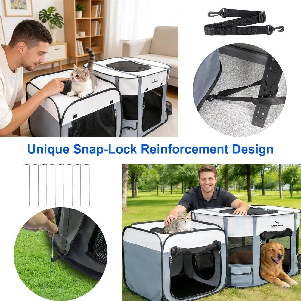 Indoor Outdoor Pet Playpen 2 In 1 Waterproof Dog Crate