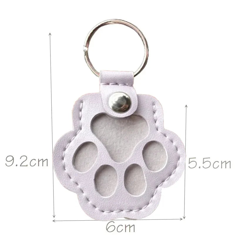 Button Leather Memorial Pet Hair Keepsake Keychain for Pet Fur