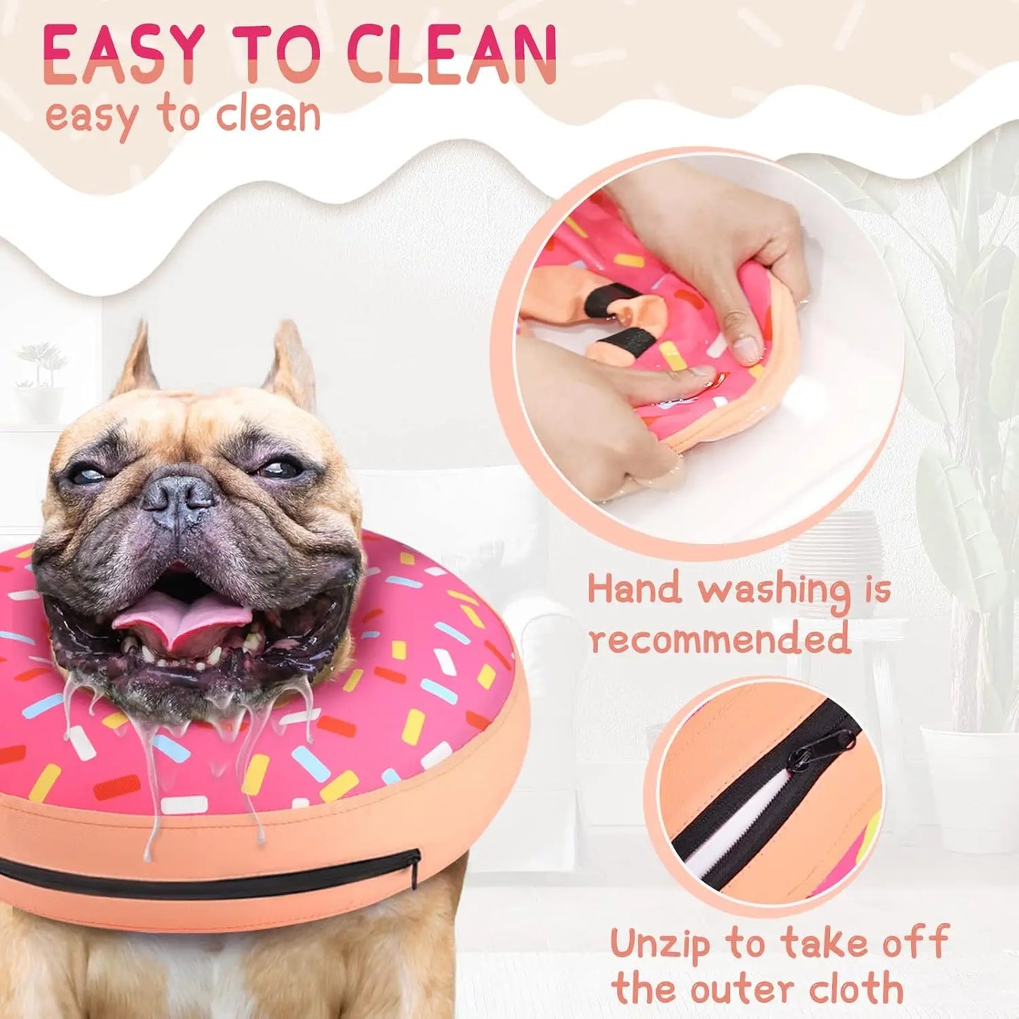 Soft Inflatable Dog Cone Collar Alternative For Post Surgery Recovery