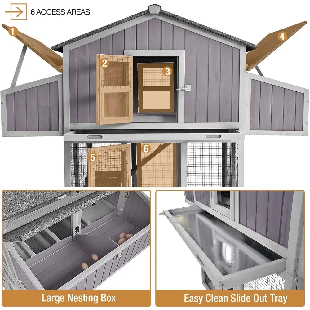 TANGXU Folding Chicken Coop Outdoor Hen House for 4-6 Chickens