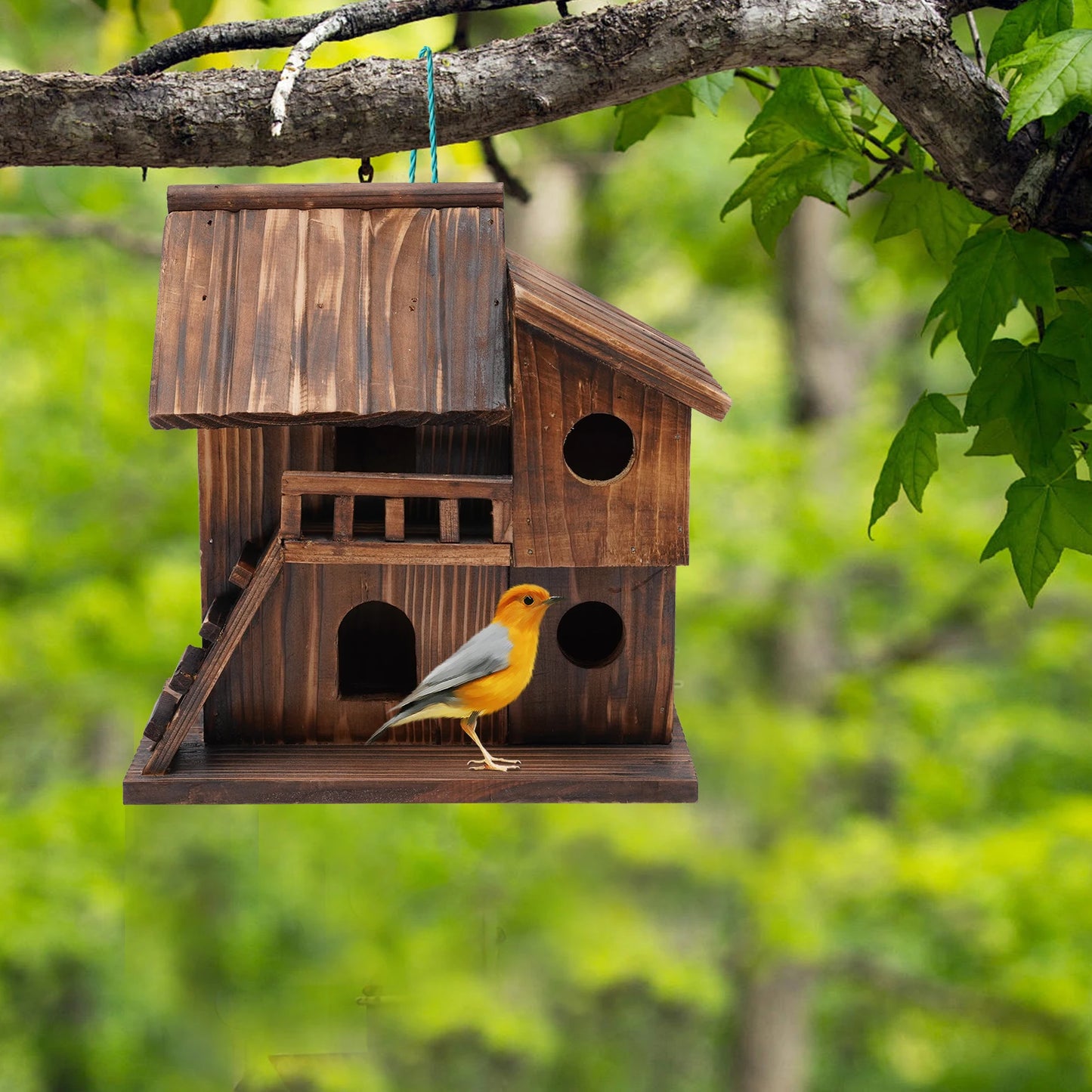 Zhejiang Bird House Freestanding Or Hanging Wood Nest