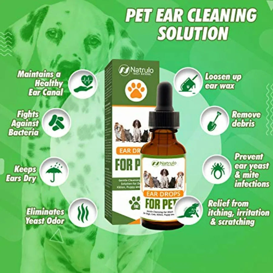 Natural Ear Cleaner for Dogs and Cats Mite Yeast Treatment