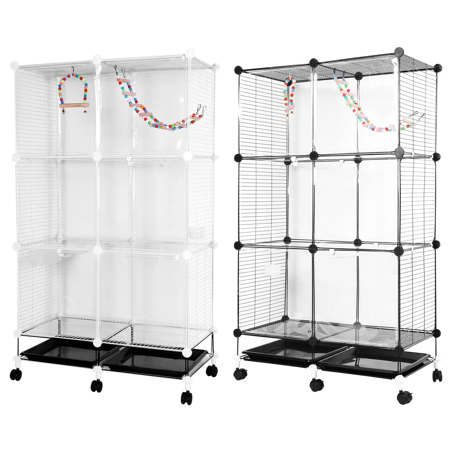 Large Bird Cage Multi Level Aviary With Removable Tray Parrot