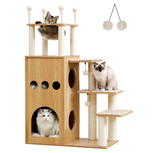 PAWZ Road Modern Cat Tree With Scratch Post For Large Cats