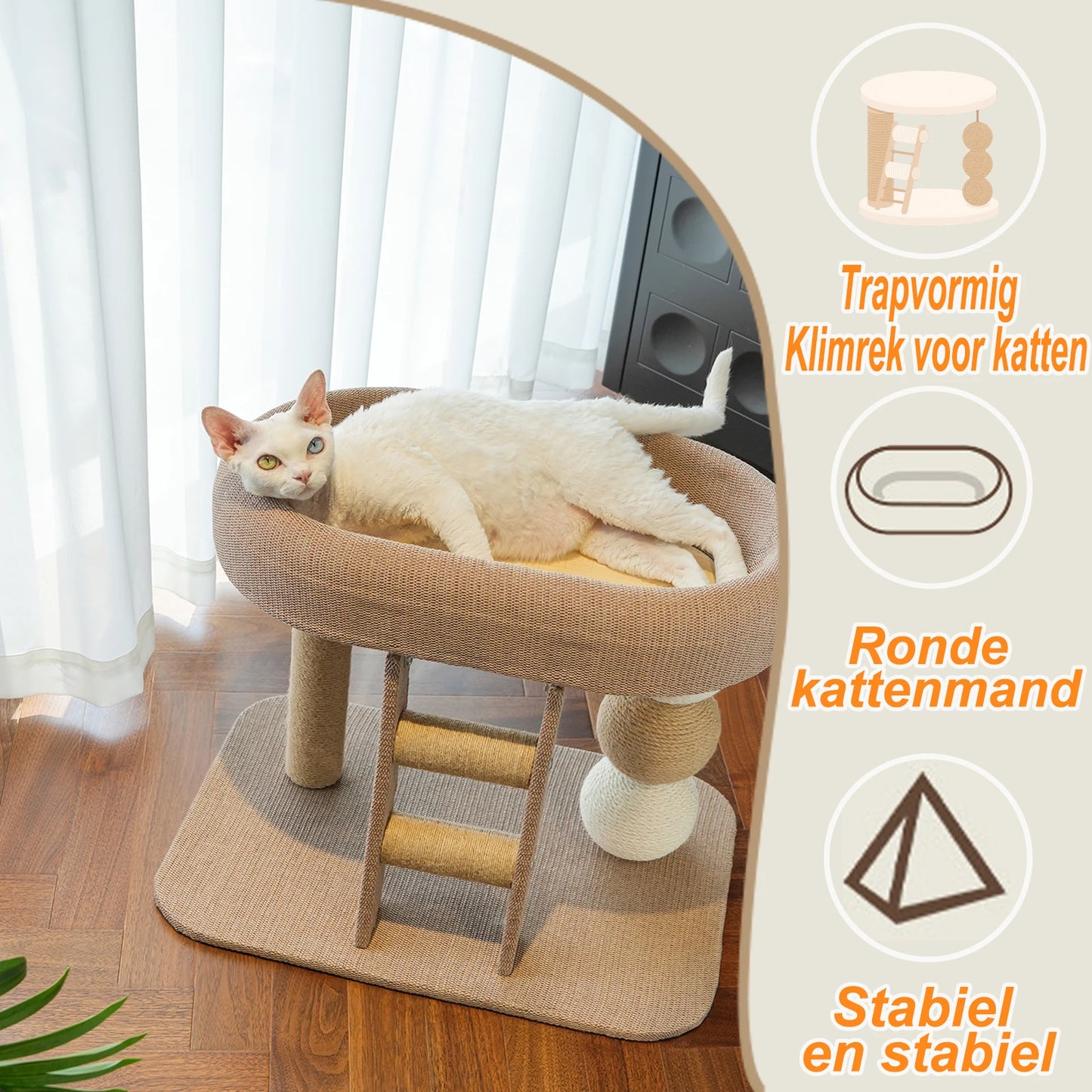 PremiumCat ClimbingFrame TowerBed With IceMat And HangingSisal ForKittens DurableConstruction LowMaintenance