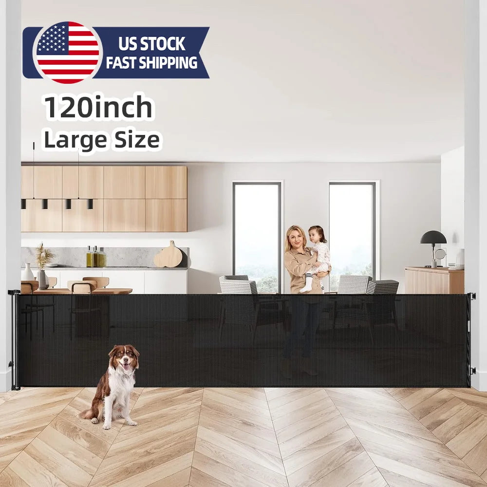 Extra Wide Retractable Baby Gate For Stairs And Doorways