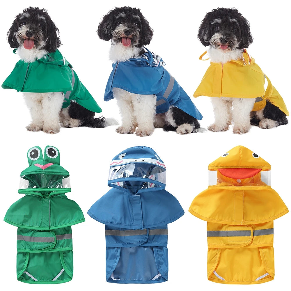 Reflective Waterproof Dog Raincoat With Hood For Outdoors