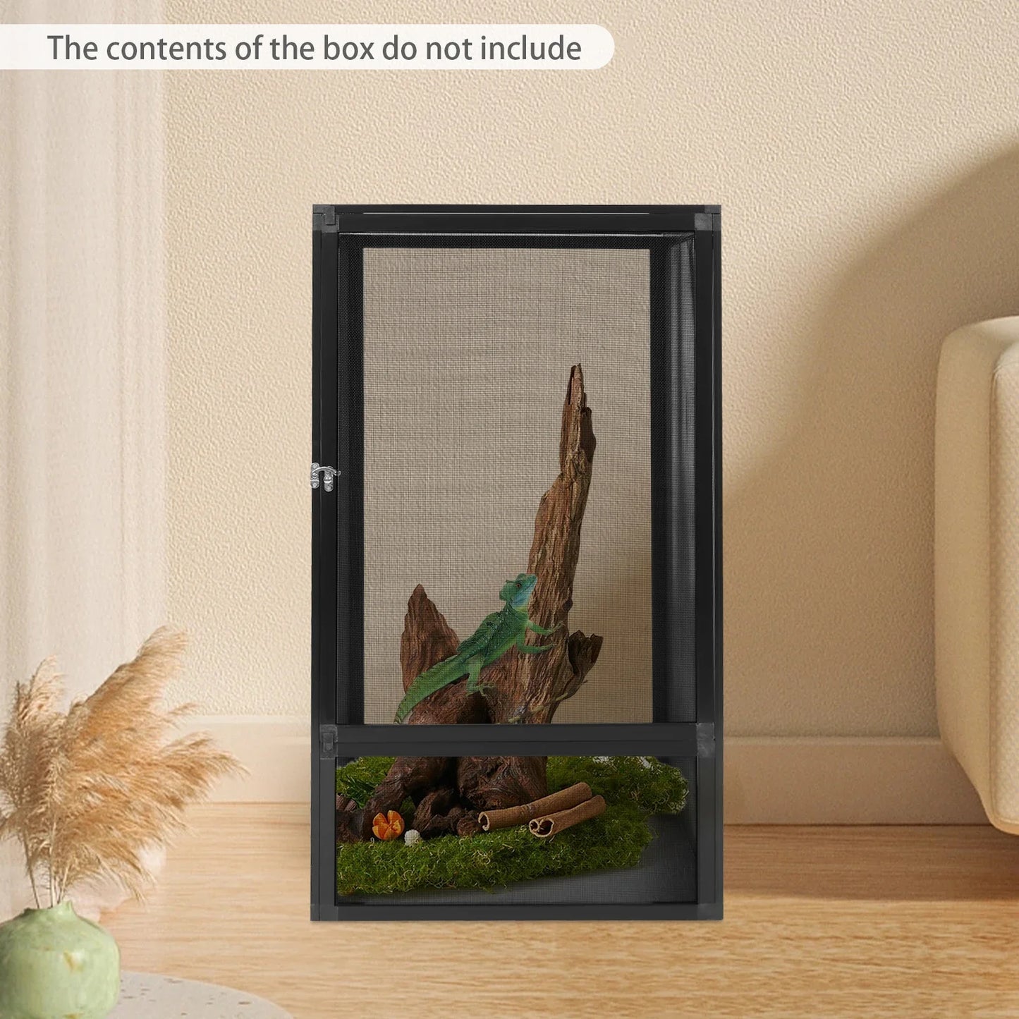 Micro Habitat Terrarium Enclosure Reptile Feeding Net Box Aluminum Alloy