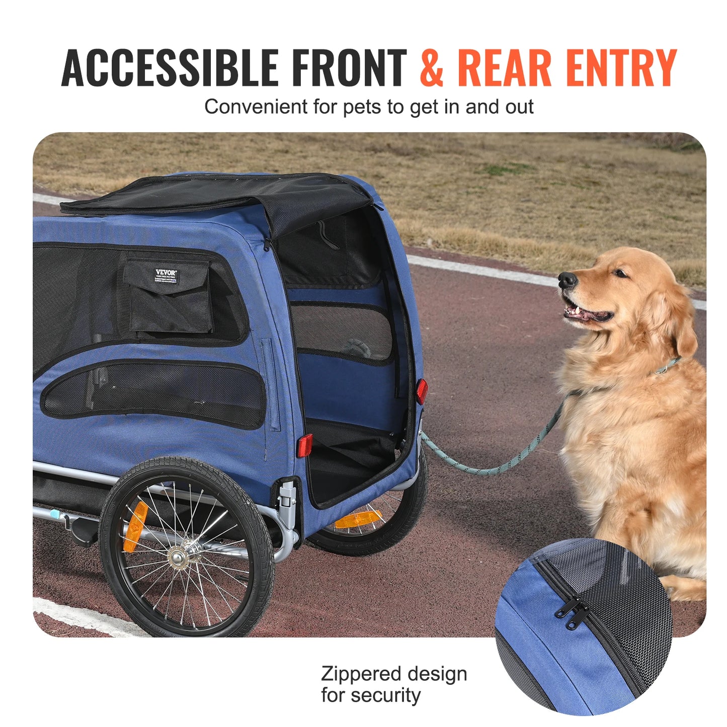 Pet Bicycle Trailer Carrier 100 Lb Capacity With Coupler