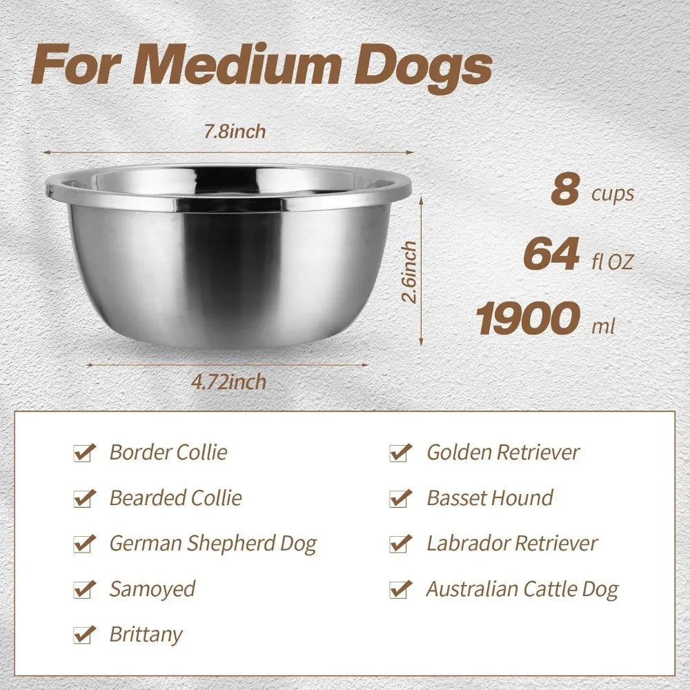 Hign-concerned 10 Pack Stainless Steel Dog Bowls for Medium Dogs