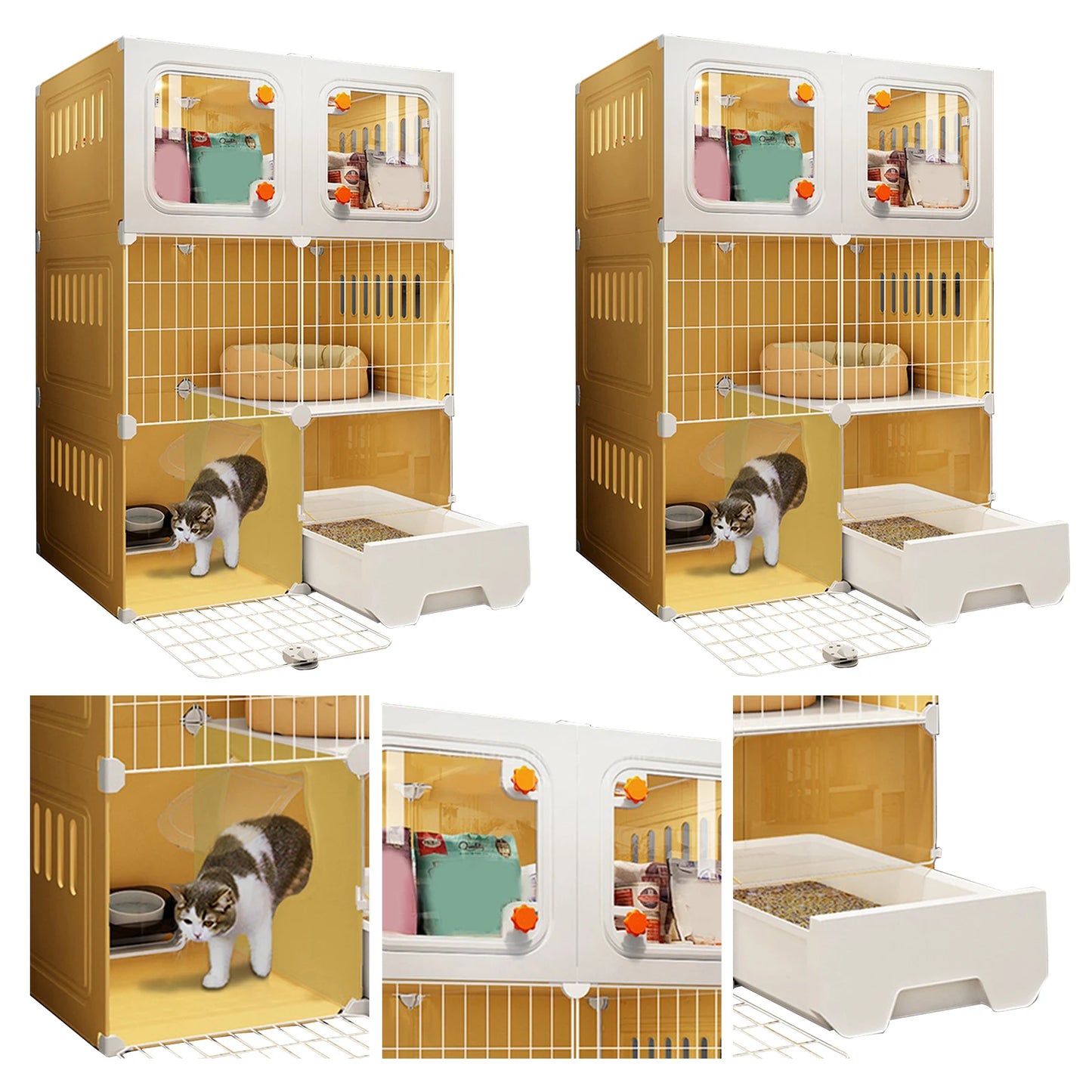 Indoor Cat Crate Catio With Bed DIY Metal Wire Kennel
