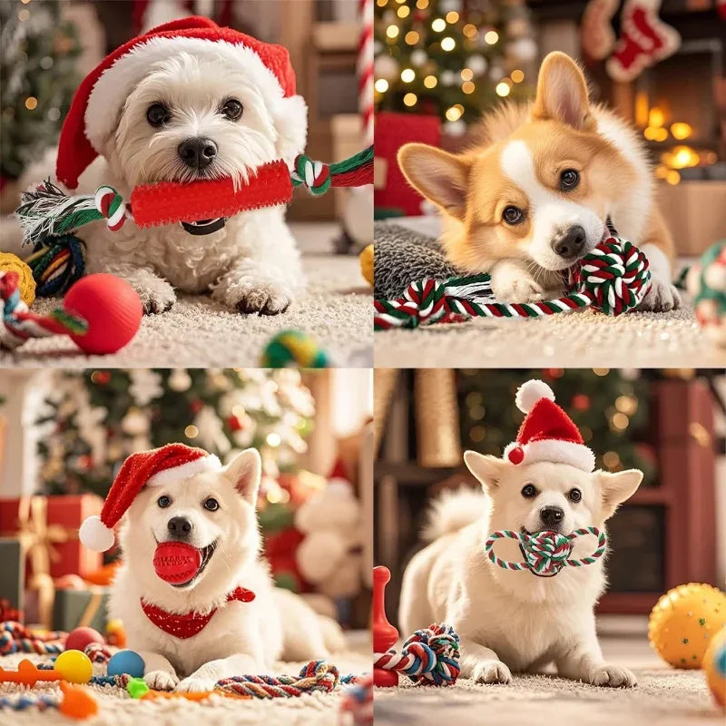 Christmas Dog Toys Bulk 15 Pack For Teething Puppies