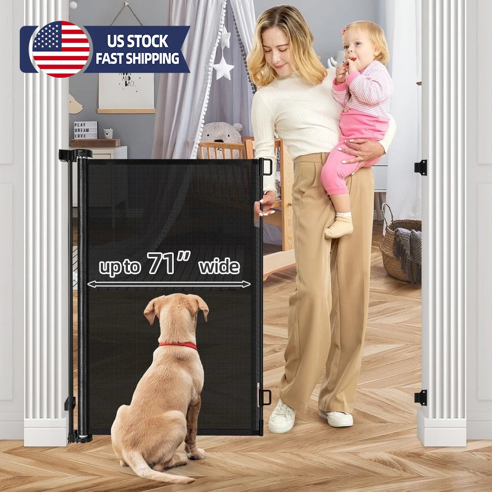 Retractable Baby Safe Doorways Gate For Doorways And Stairs