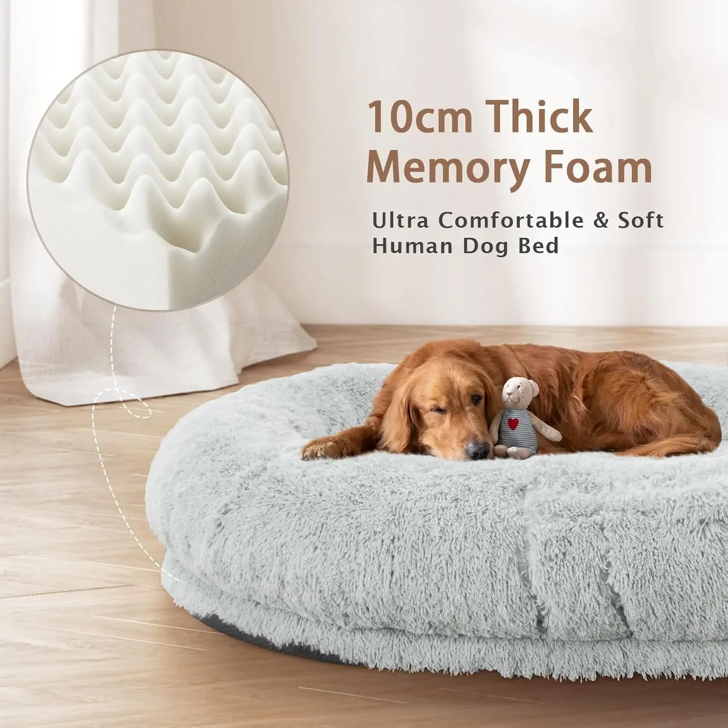 XMSJ Human Dog Bed Memory Foam Washable Pet Pillow