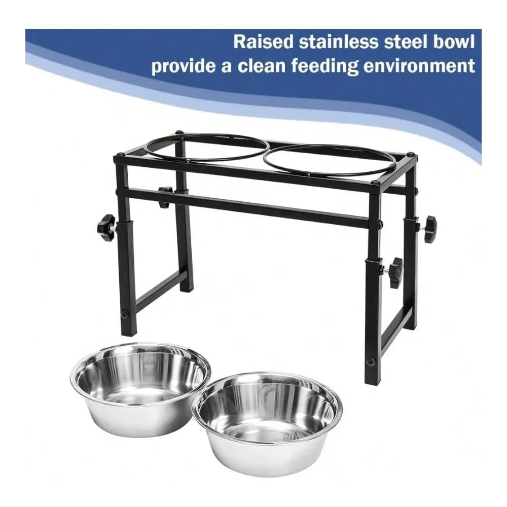 Stainless Steel Elevated Dog Feeder With Dual Bowls