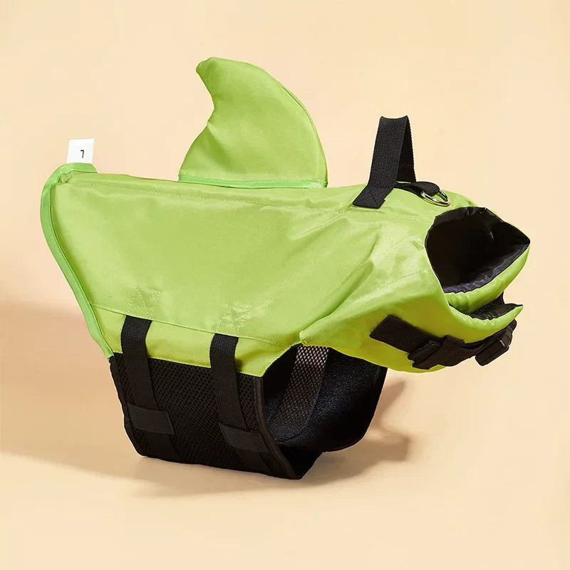 Dog Life Vest Shark Swimsuit With Adjustable Buoyancy
