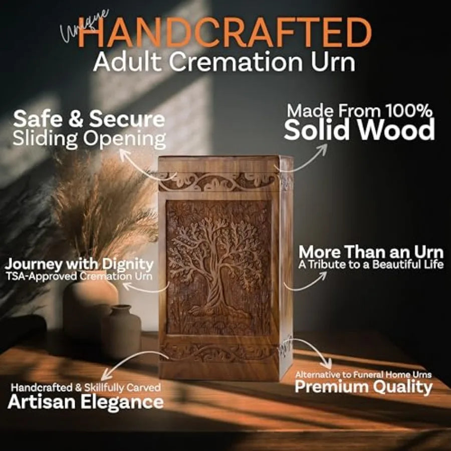 Wooden Tree Of Life Cremation Urn For Human And Pets