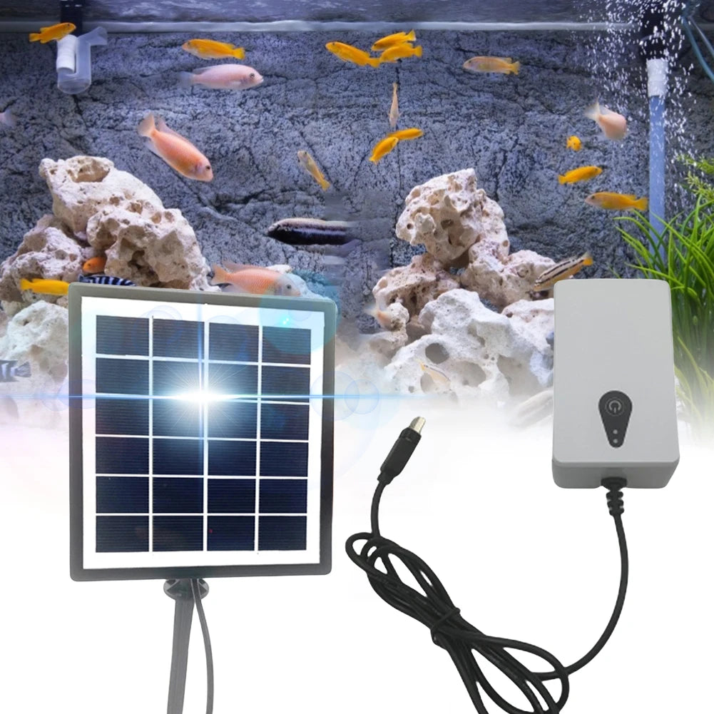 Solar Powered Aquarium Oxygen Pump For Small Fish Tank