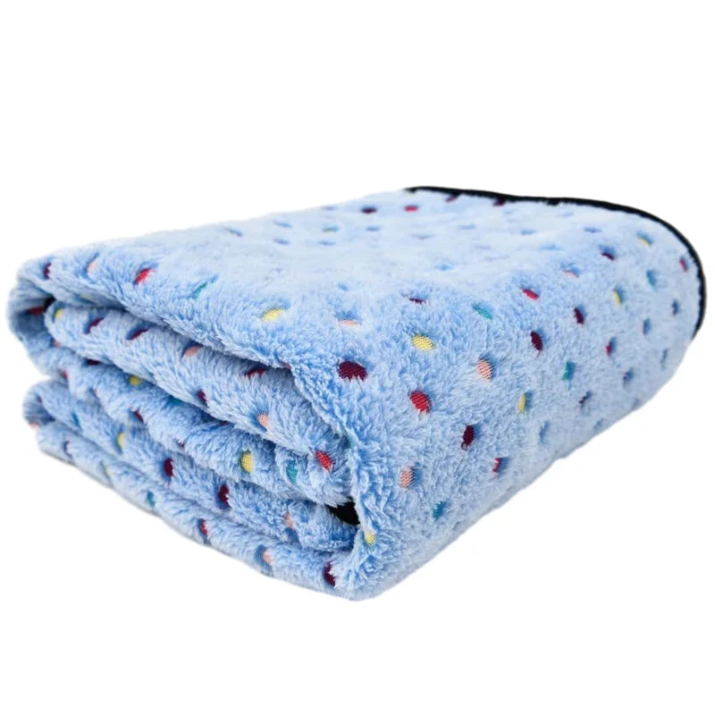 Soft Fluffy Pet Blanket Dot Pattern Ultra Cozy For Pets