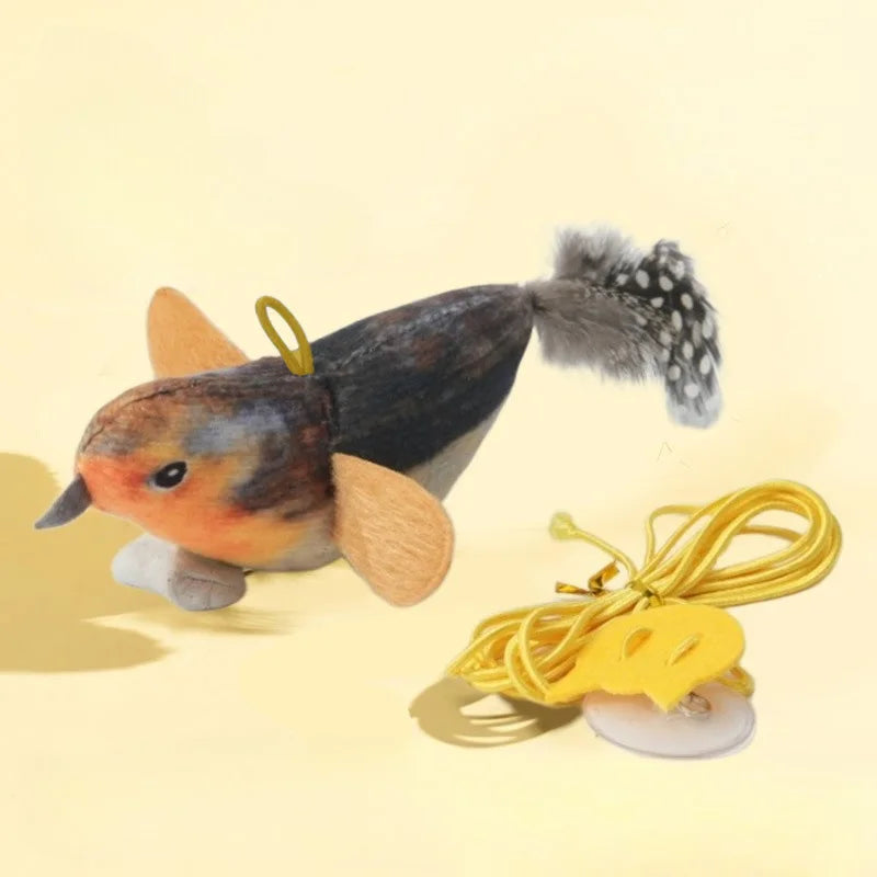Indoor Interactive Cat Bird Teaser Toy With Realistic Bird Sounds