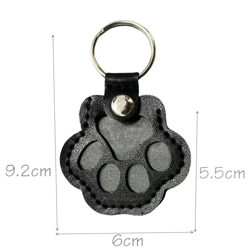 Button Leather Memorial Pet Hair Keepsake Keychain for Pet Fur