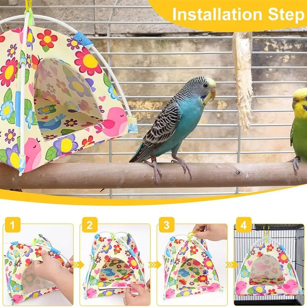 All-Season Bird Bed Nest Tent With Dual-Sided Compact Mat