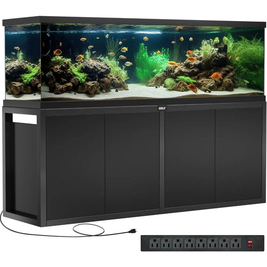Heavy Duty Metal Aquarium Stand With Power Outlet And Cabinet