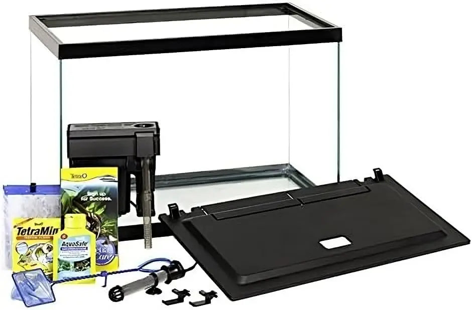Aquarium Kit With LED Lighting And Decor Complete Fish Tank Setup