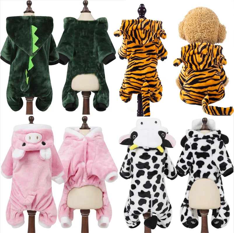 Soft Fleece Pet Jumpsuits for Small Dogs and Cats Hoodies