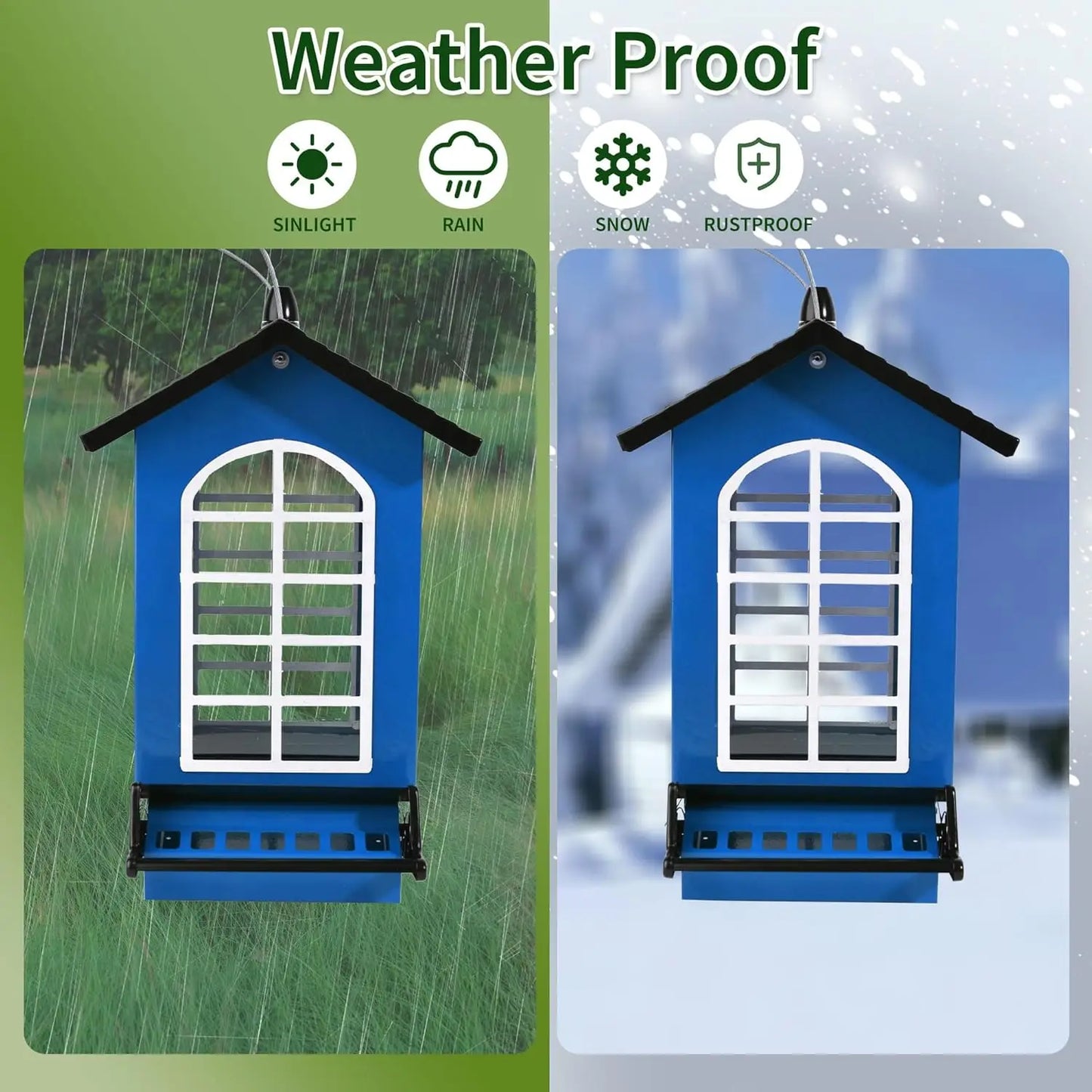Squirrel Proof Metal Hanging Bird Feeder With Weight-Activated Perches
