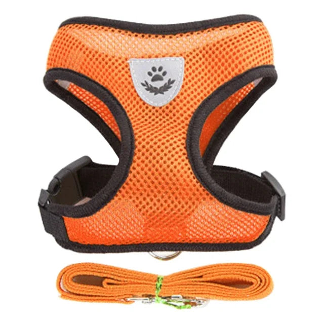 Adjustable Polyester Cat Harness Vest With Leash For Small Pets