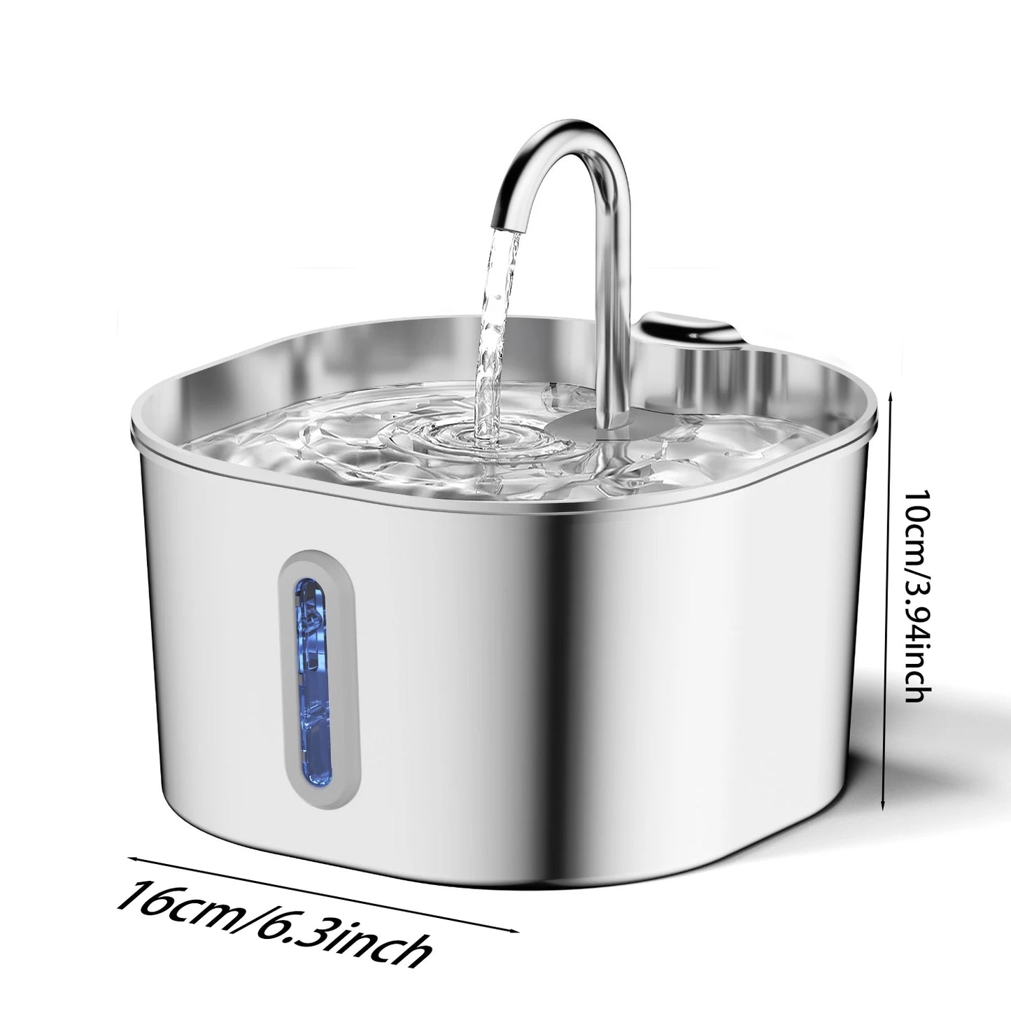ZYfeeder 2.2L Automatic Cat And Pet Water Fountain Stainless Steel