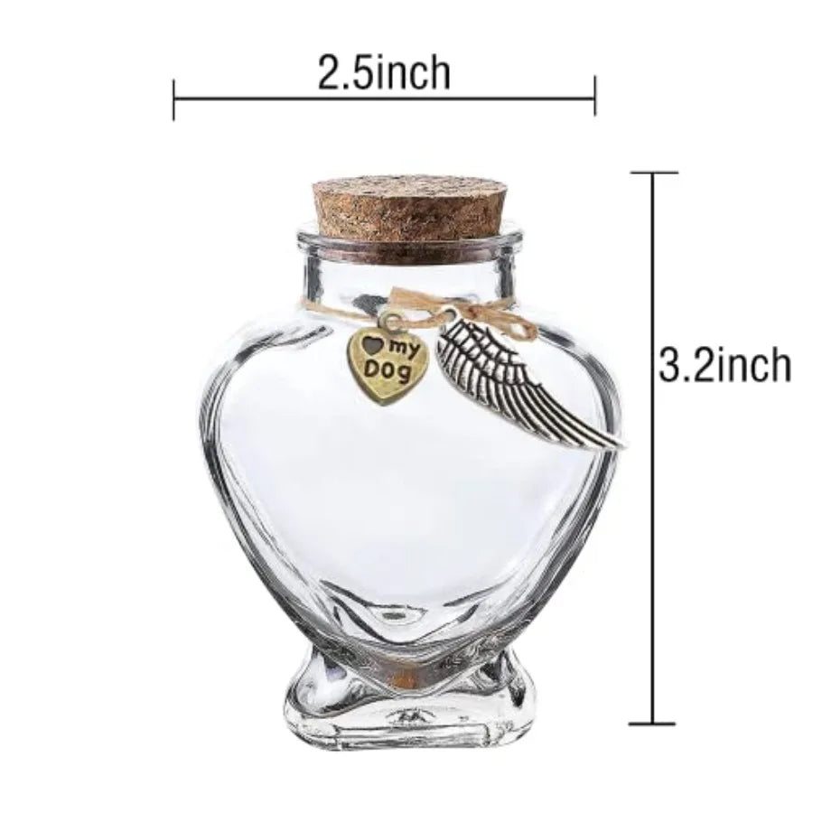 Pet Hair Memorial Urn Keepsake Bottle for Fur Remembrance