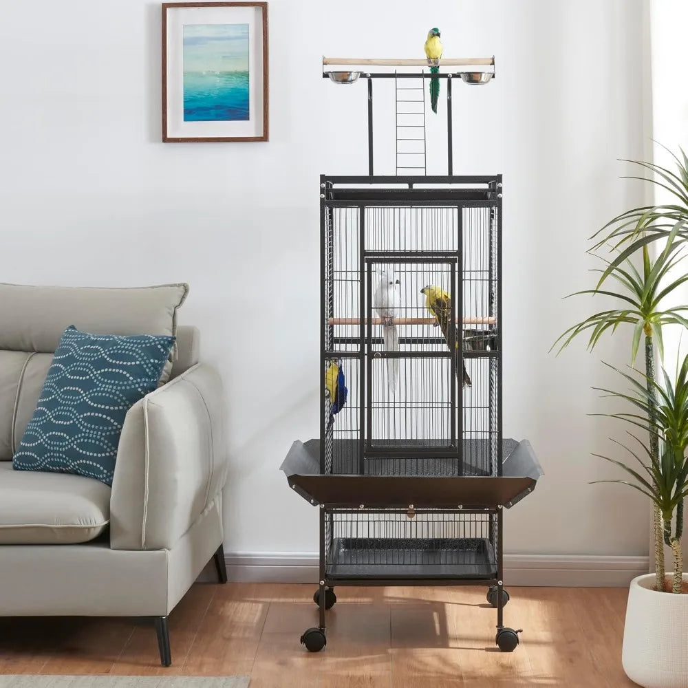 Gap Large Parrot Cage With Rolling Stand For Indoor Parrots