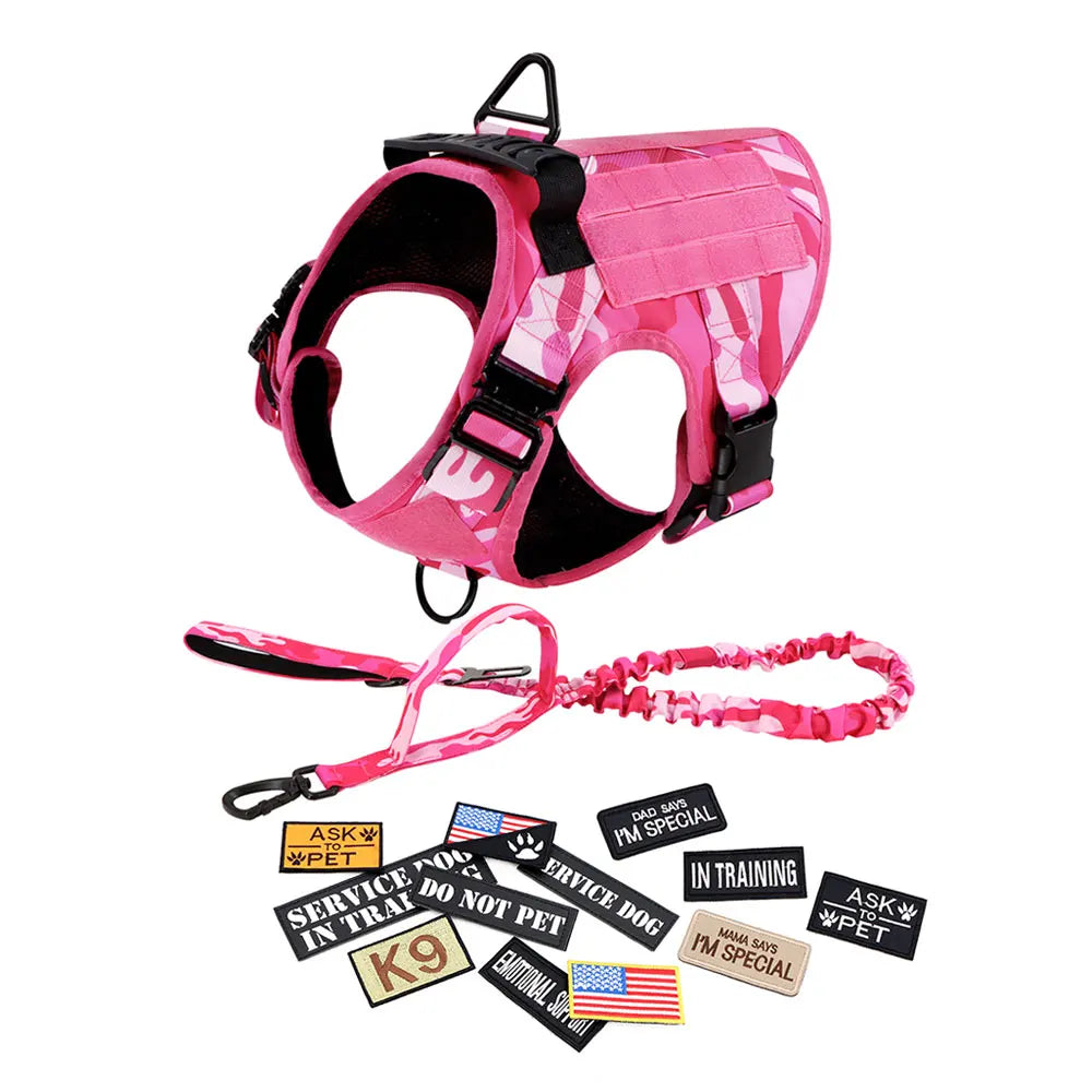 PETRAVEL Military Camouflage Dog Harness for Training