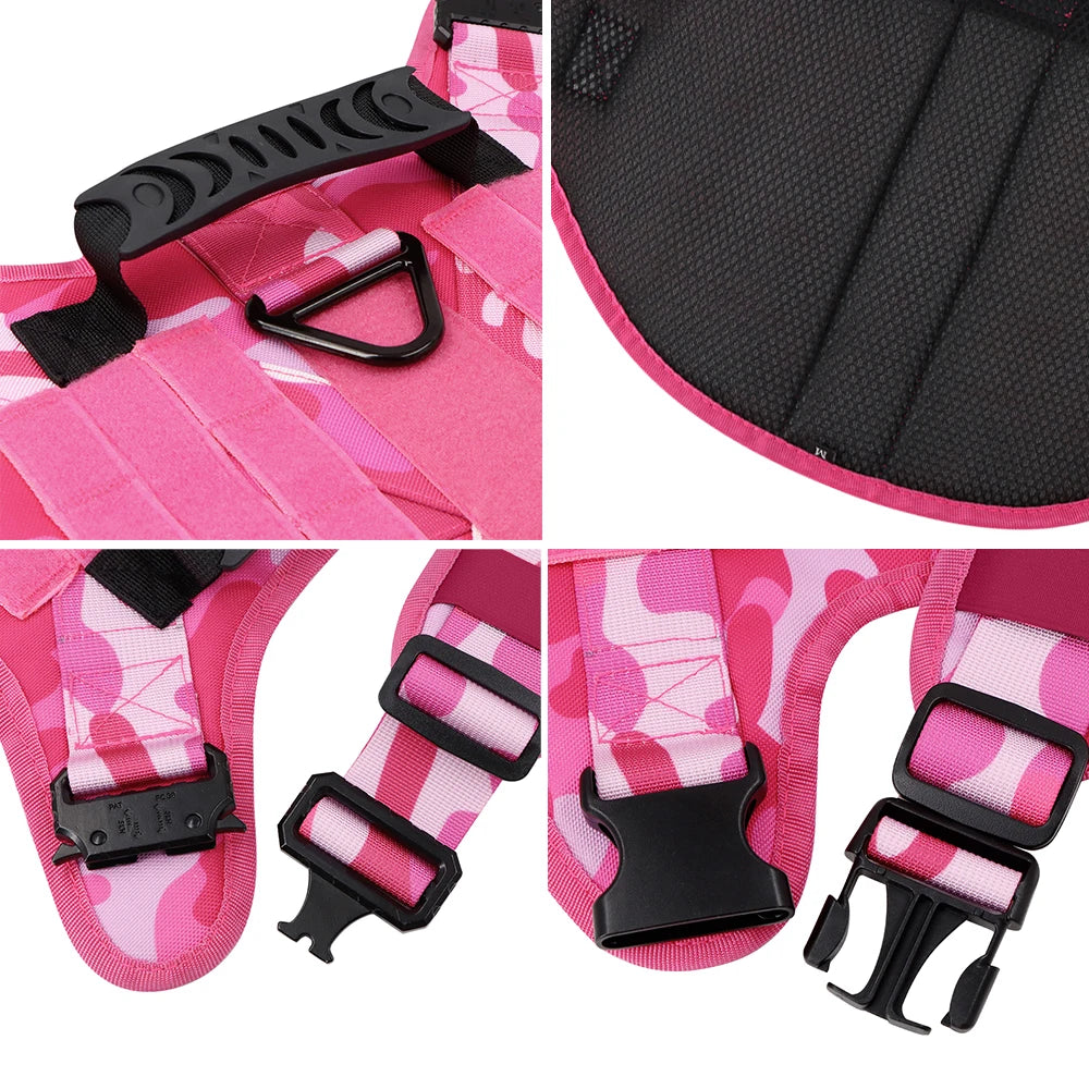 PETRAVEL Military Camouflage Dog Harness for Training