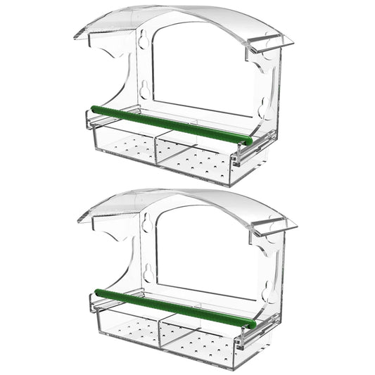 Shunmaii Window Bird Feeder Transparent Acrylic With 4 Suction Cups