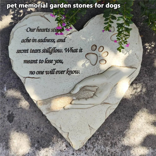 New York Dog Memorial Stone Heart Shaped Grave Marker for Pets
