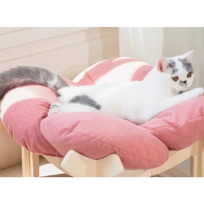 Wooden High Leg Cat Bed With Soft Cushion Pet Sofa