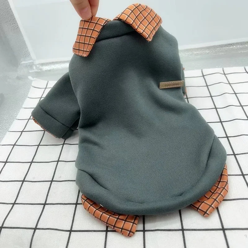 Pet Dog Warm Winter Hoodie Patchwork Jacket For Small Dogs