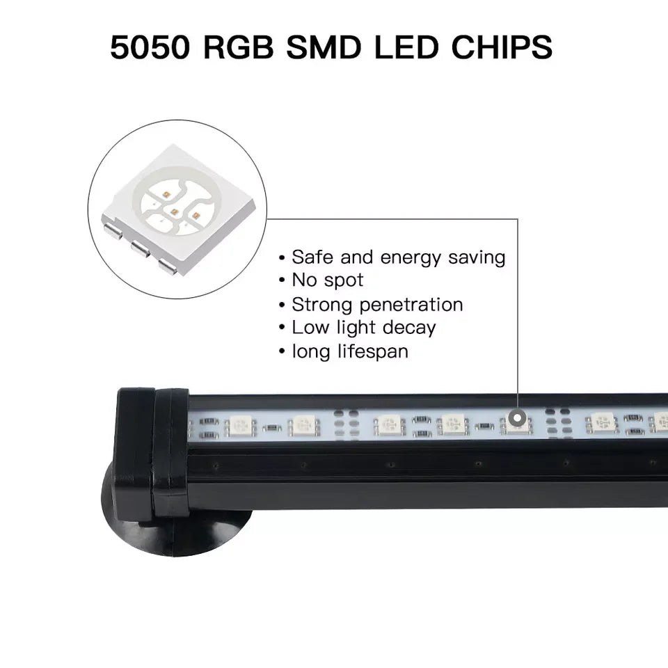 Bulb Aquarium Underwater RGB LED Light With Remote And Air Bubble Effect For Fish Tanks