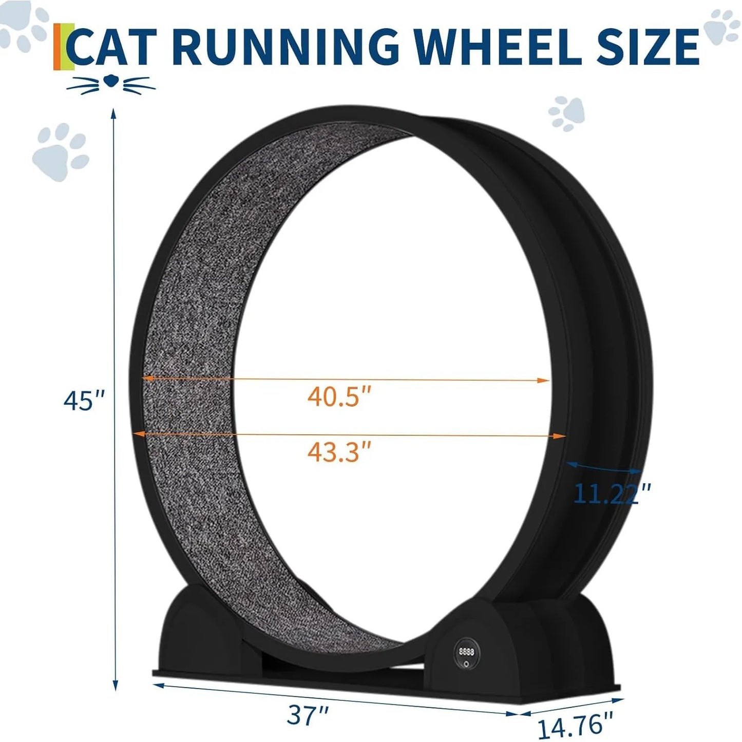 HiMISS Cat Exercise Wheel Indoor Running Treadmill With Smart Pedometer